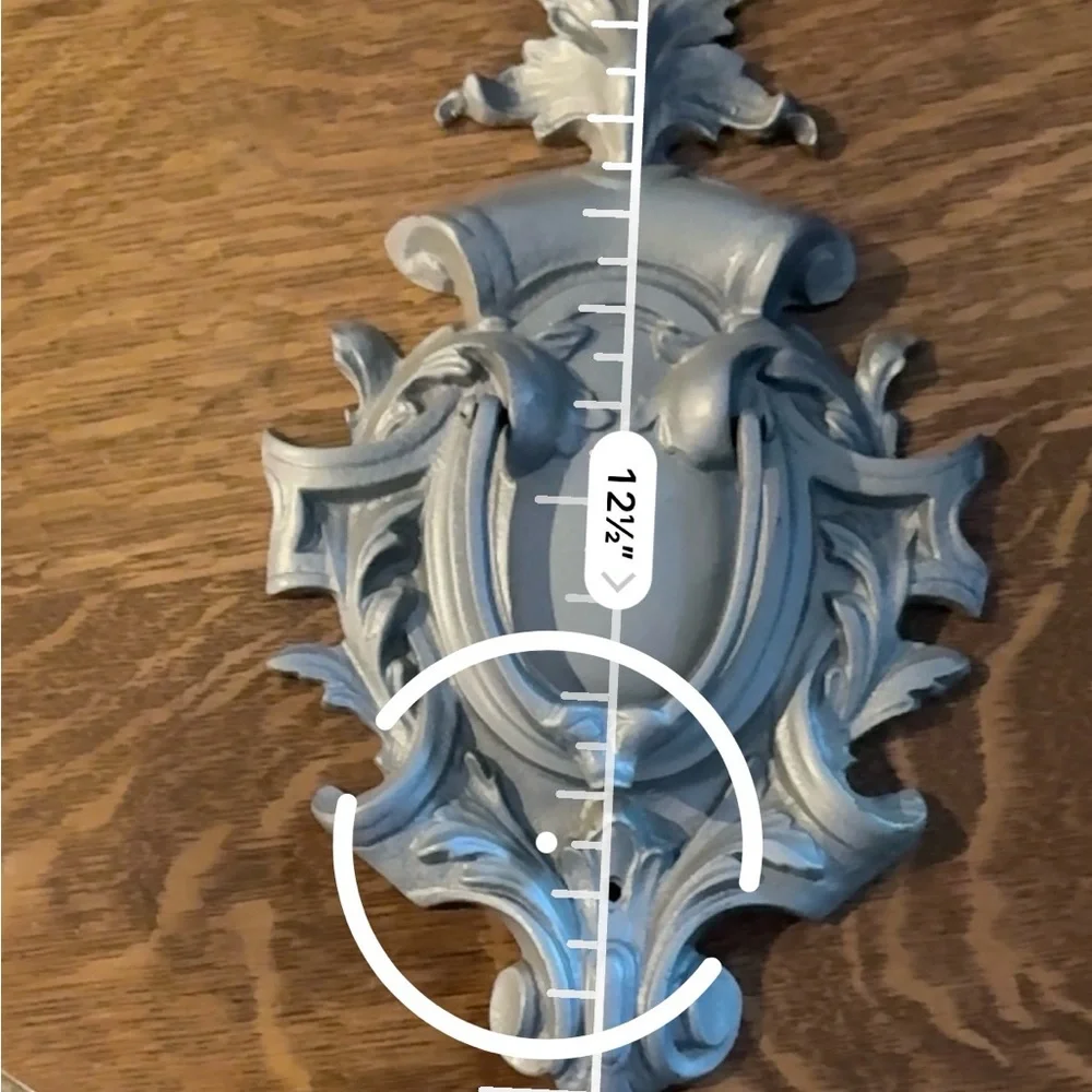Ornate Wall Plaque in Silver - Decorative Home Door Knocker